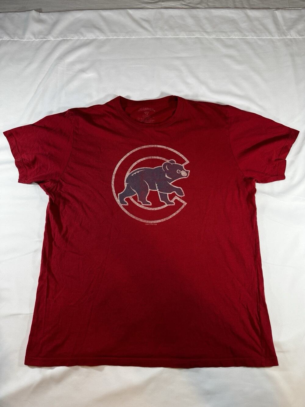 Chicago Cubs 47 Brand T Shirt Mens XL Red Walking Bear Logo MLB Baseball